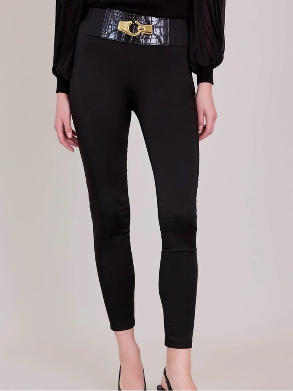 Anne Fontaine Black Ribbed Leggings